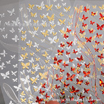 网红蝴蝶美甲贴纸爆款穿戴甲小号翩翩蝴蝶背胶贴花烫金银色指甲贴