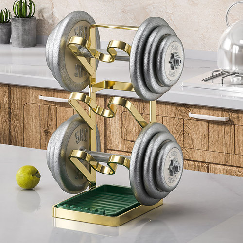 Kitchen countertop pot holder with drainage tray, pot lid magic multi-layer storage rack, luxurious pot lid holder