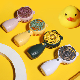 Mini Fan USB Charging Handheld Small Fan Cartoon Cute Mini Compact Outdoor Portable with Lanyard Cross-Border