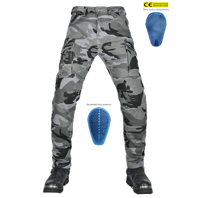 VOLERO motocicleta montar pantalones hombres multi-bolsa camuflaje transpirable herramientas casual motocicleta anti-caída pantalones de silicona equipo de protección