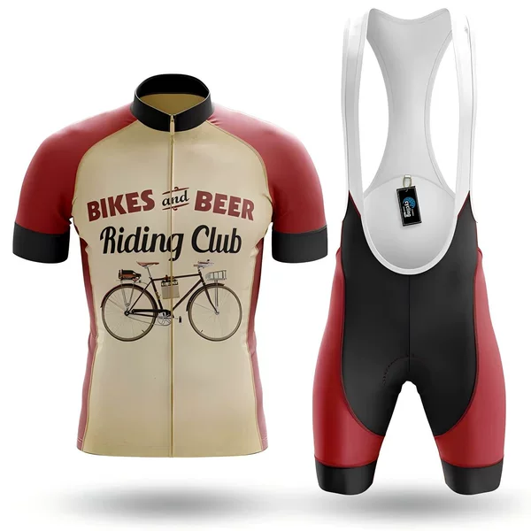 Road Bike Short-Sleeved Cycling Suit Summer Men's Moisture-Wicking Cycling Top Cycling Bib Pants