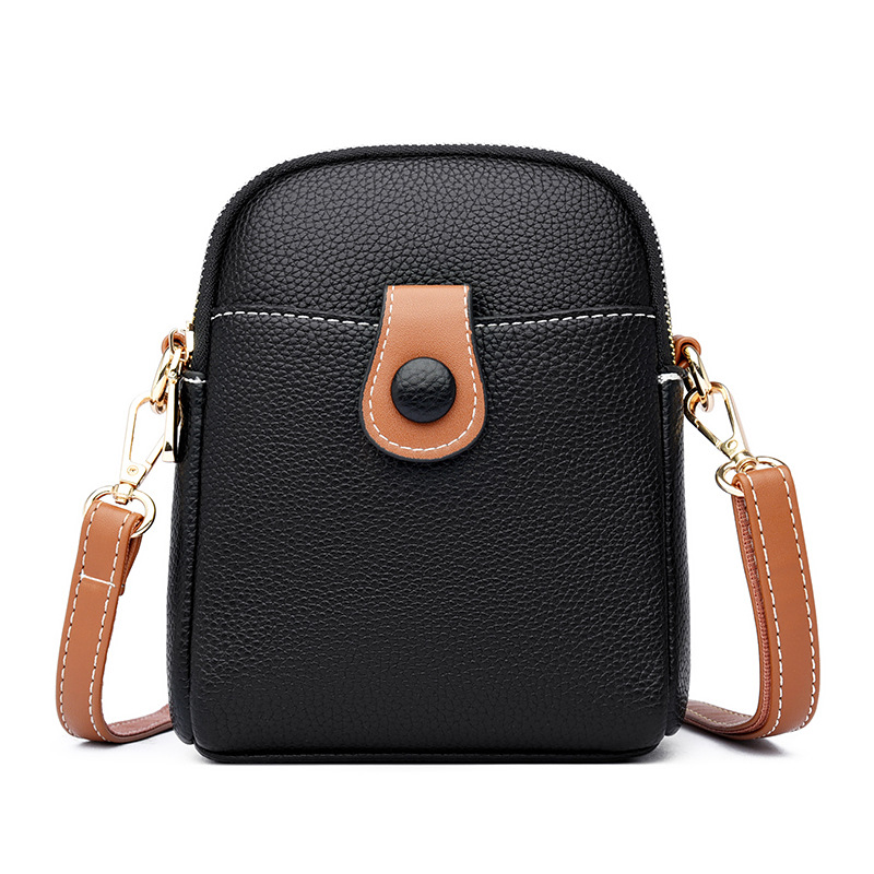 Cross-Border 2025 New Mobile Phone Bag Wholesale Niche Large Capacity Double Compartment Women's Bag Simple Single Shoulder Crossbody Small Bag