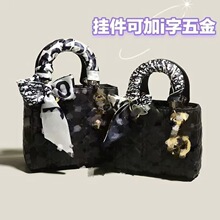 跨境代发戴妃包2025新款羊皮漆皮磨砂皮高级感真皮女包时尚百搭斜