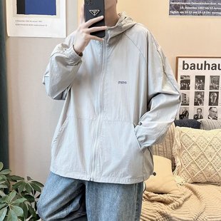 Summer Thin Sun Protection Clothing for Boys Korean Loose Ins Casual Breathable Jacket Trendy Brand Jacket for Men