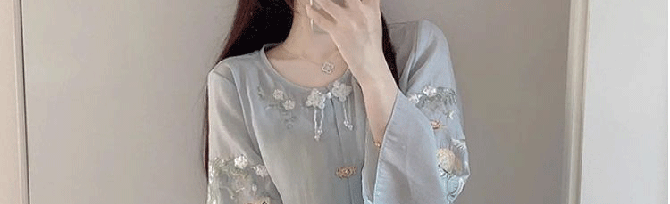 【中国直邮】 奢笛熊 夏季新中式国风改良汉服马面裙套装 上衣+吊带+半身裙 S
