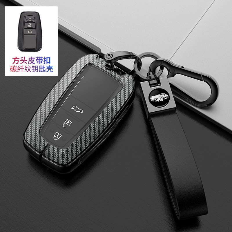 오리지널 카 A 탄소 섬유 패턴 풀 백 + 가죽 로프 더블 버클