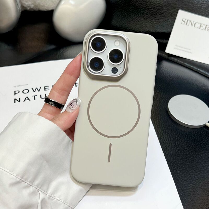 iPhone17promax肤感磁吸手机壳苹果16金属镜头15纯色14防摔保护套|undefined
