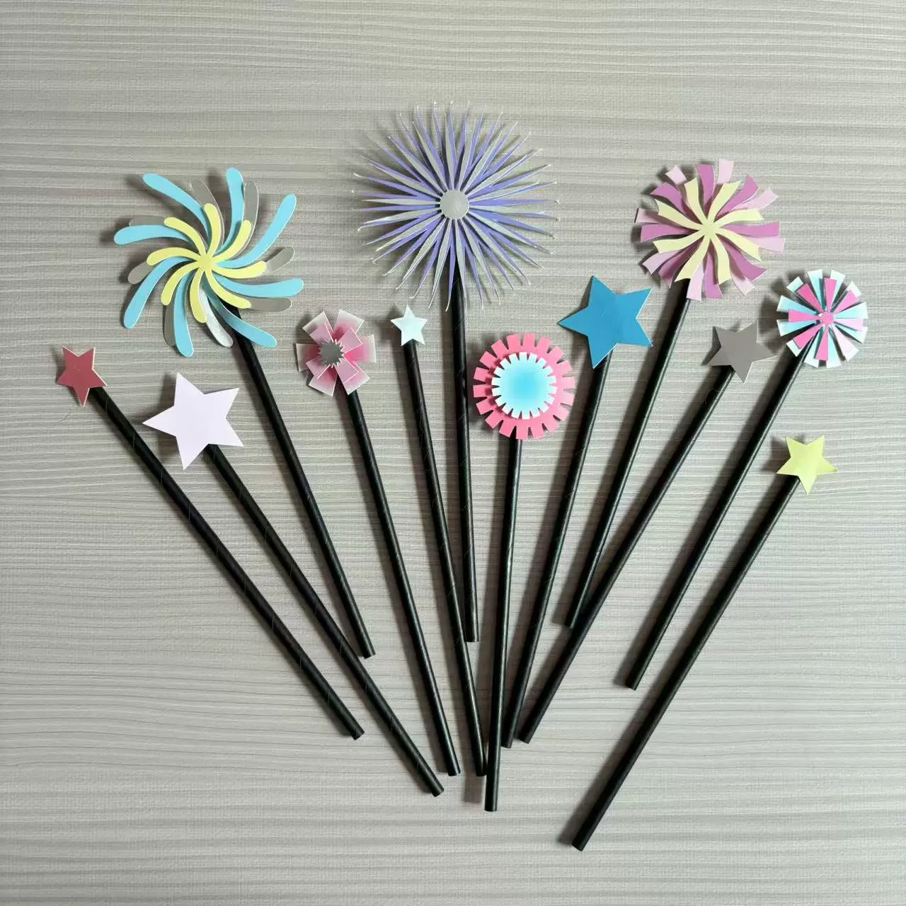 生日蛋糕烟花插件立体烟花星星装饰简易百搭烘焙插件卡通生日道具