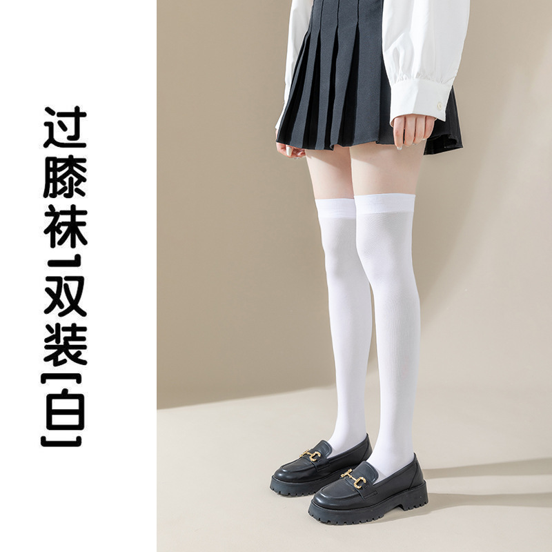 Silicona antideslizante sobre las rodillas calcetines blancos
