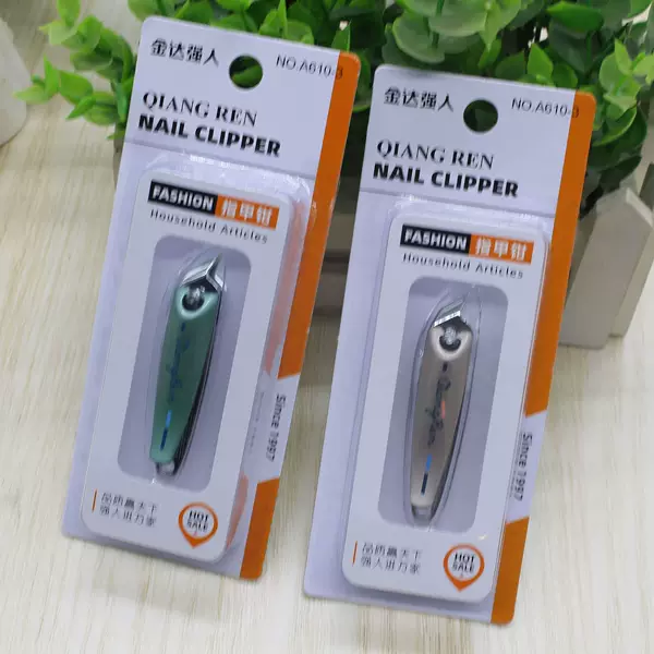New Strongman A610-3 independent packaging beveled stainless steel nail clippers carry-on small size with file finger