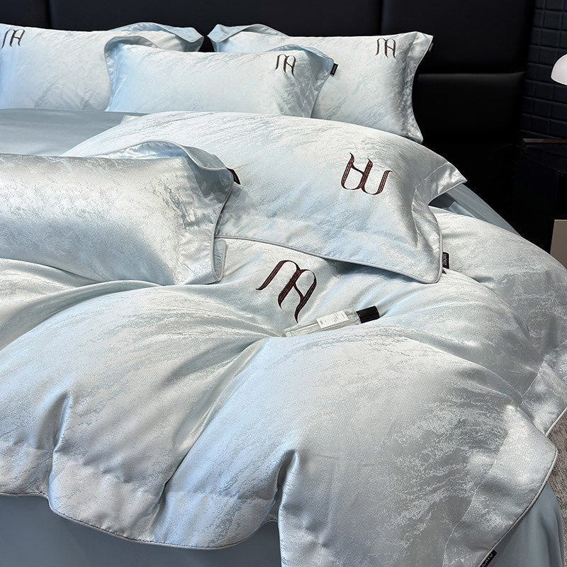 Elegant Premium Tencel Bedding Set With Jacquard Embroidery_voghion.com
