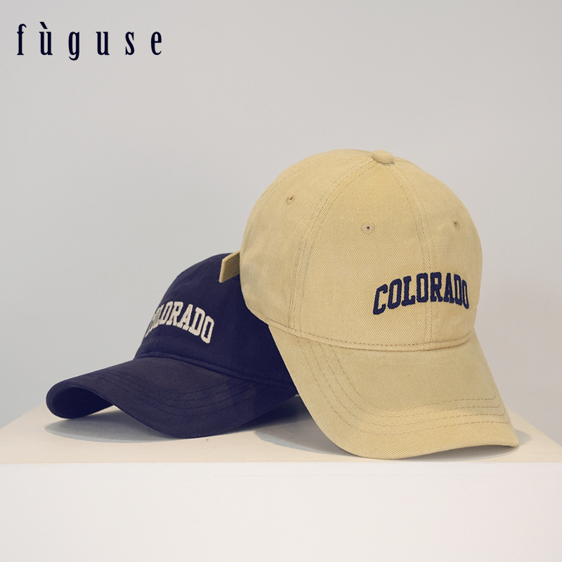 Korean style embroidered letter baseball hat for men and women ins spring and autumn casual versatile trendy brand face small soft top peaked cap