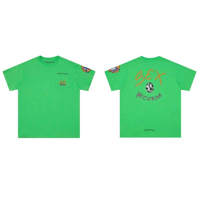 クローバーTシャツのクロスボーダーハイバージョン、ゆったりとしたトレンディなクローバークロスプリント、男女カップル同じスタイルの半袖|undefined