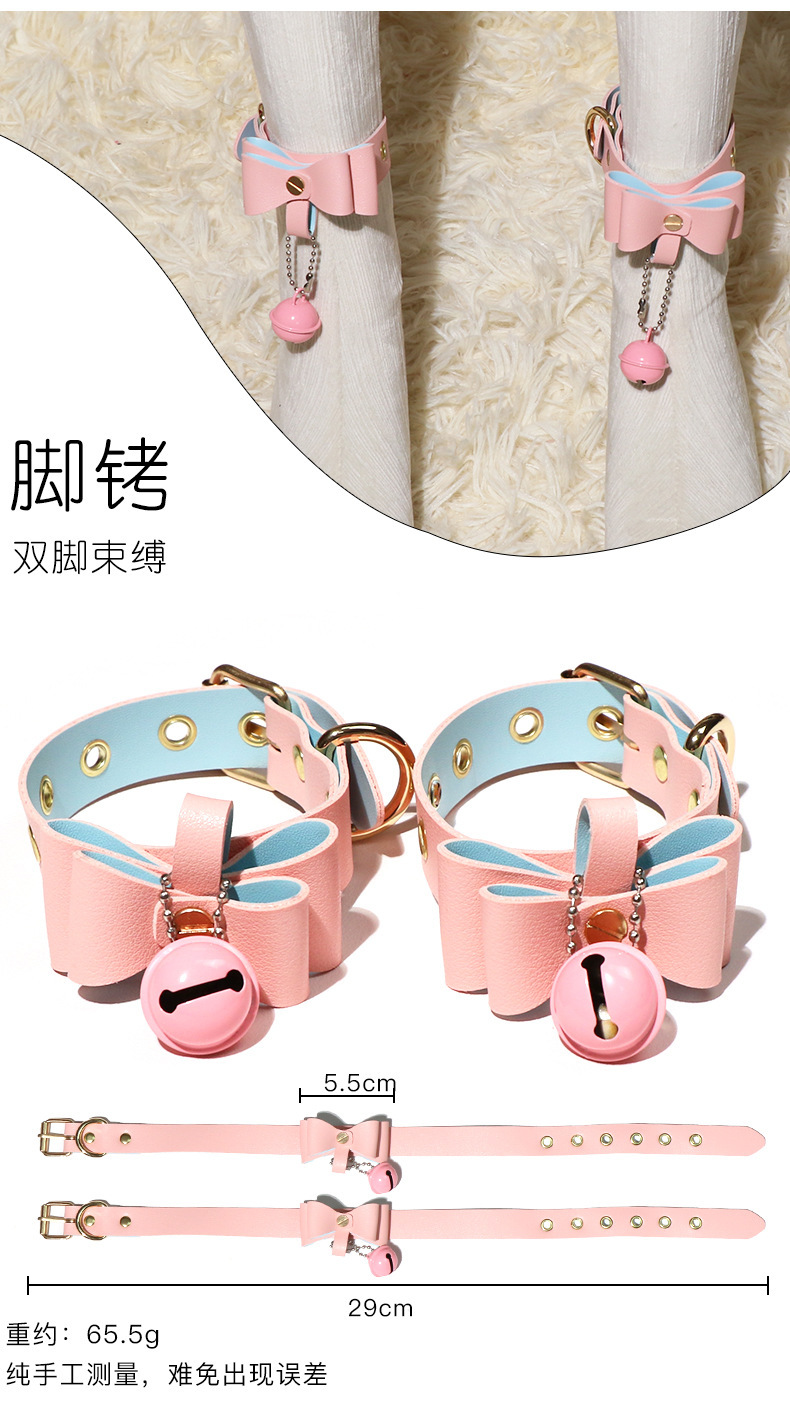 SM Faux Leather Bondage Kit with Hand and Foot Cuffs and Mouth Ball — detail image 9