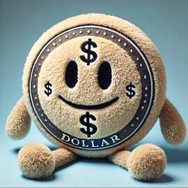 跨境新款dollar美钞毛绒玩具公仔元宝坐垫笑脸抱枕大眼玩偶