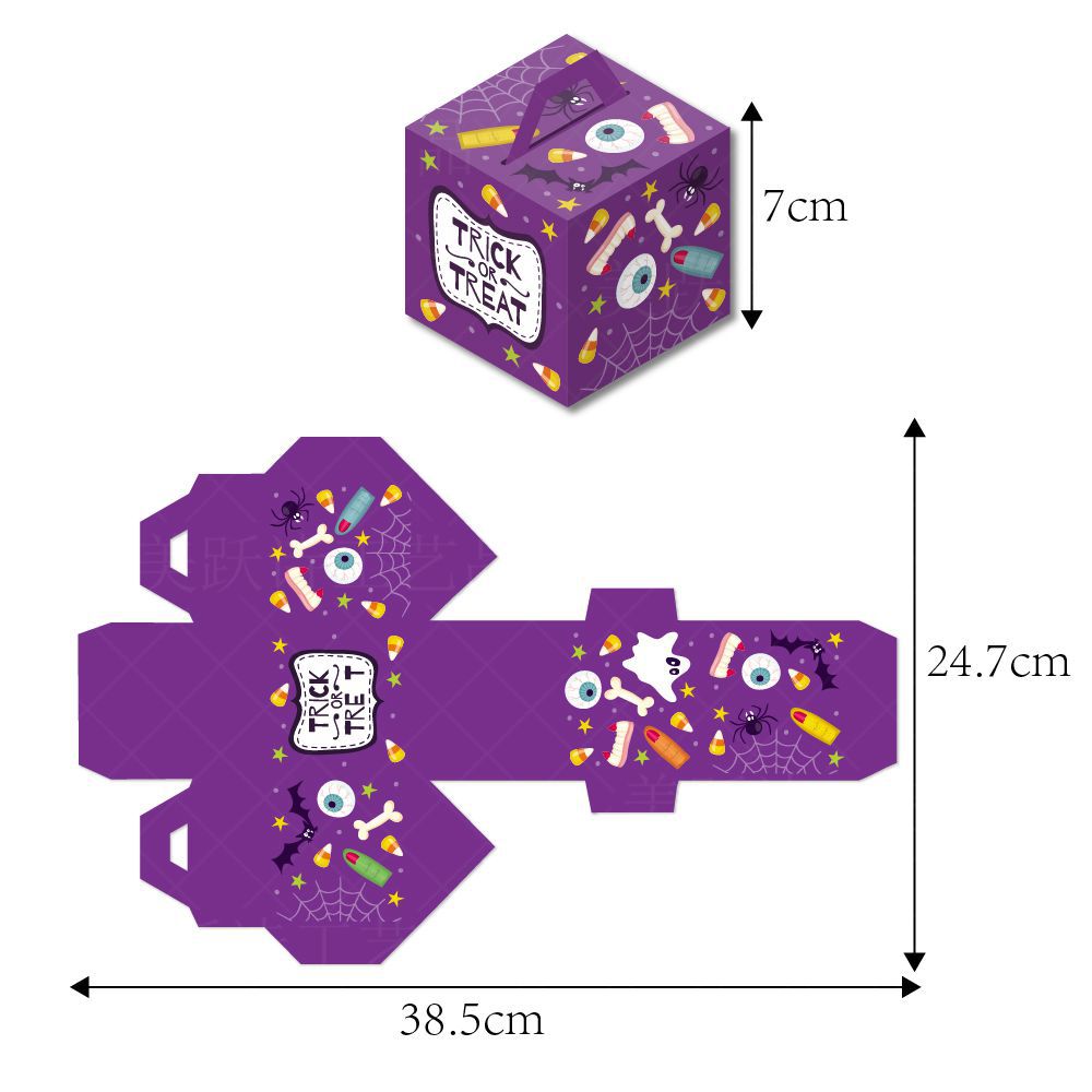Nueva decoración del Partido de Halloween caja embalaje caramelo creativo calabaza caramelo galleta regalo portátil cartón