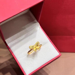 18K Gold Au750 Butterfly Non-Removable Ring to Attract Wealth and Transfer Gold Ring Jewelry Shenzhen Shuibei Wholesale Hot Style