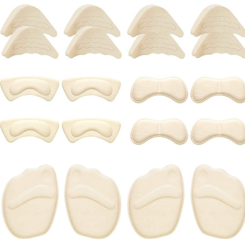 Наклейки на пятки, подушечки для передней части стопы, набор заглушек для пальцев ног, всего десять пар мягких губчатых материалов из этиленвинилацетата, регулируемые высокие каблуки для предотвращения износа ног.