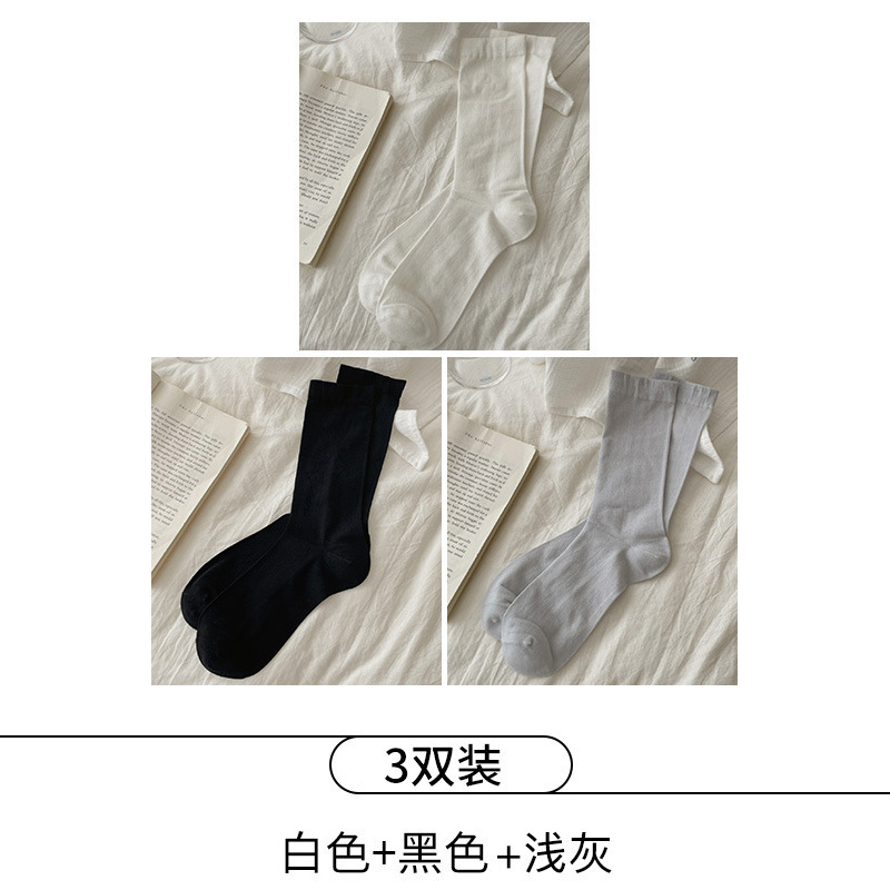 夏用女性用ソックス、極薄マルベリーシルクソックス、涼しく通気性のあるバレエスタイルの無地ボンレスミッドチューブソックス|undefined