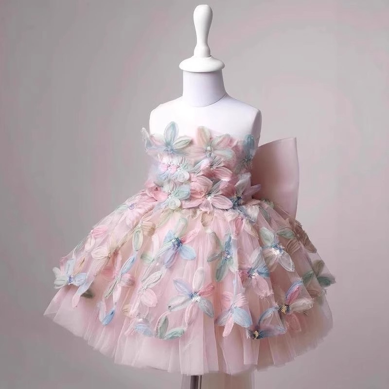 Prinzessinnenkleid für Kinder, Abendkleid mit Tutu-Rock für kleine Mädchen, ideal für Klavierauftritte und als Kostüm mit Lichteffekten 【Vorbestellung | Versand in 15 Tagen】_voghion.com