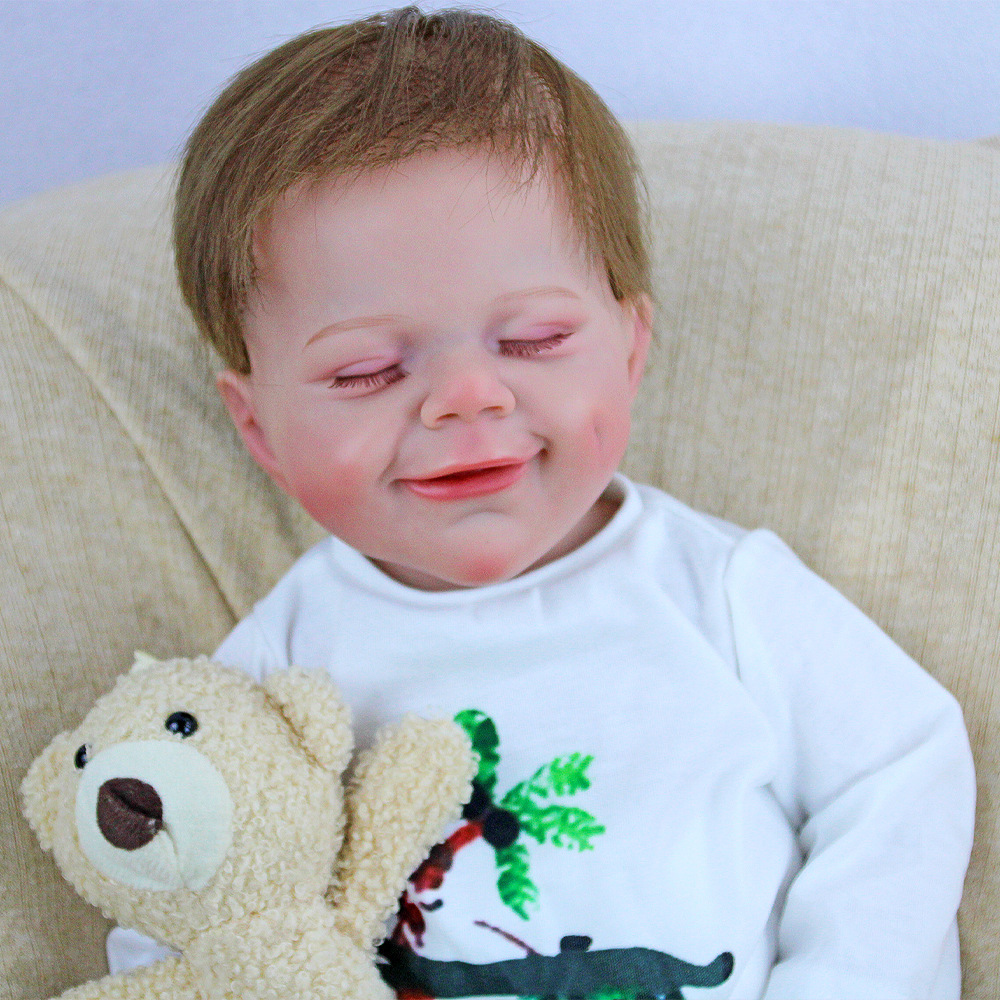 Simulación de muñecas renacidas con recambios de todo el cuerpo. Fuente de suministro de productos de comercio electrónico. Bebés lavables con agua. Muñecas transfronterizas de goma suave.