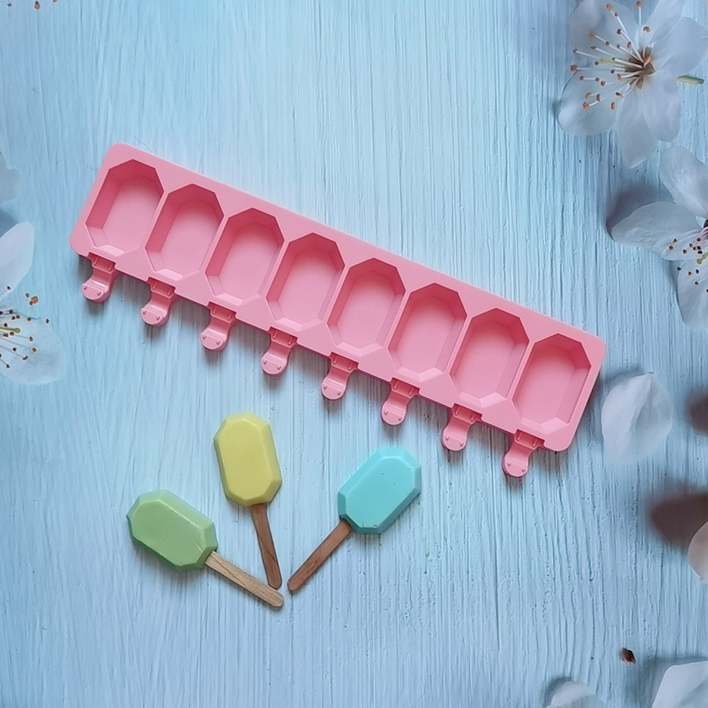 Silicone 8 con 8 lados helado de piedra 102 pastel molde de silicona molde de postre cocina horneador harina de arroz