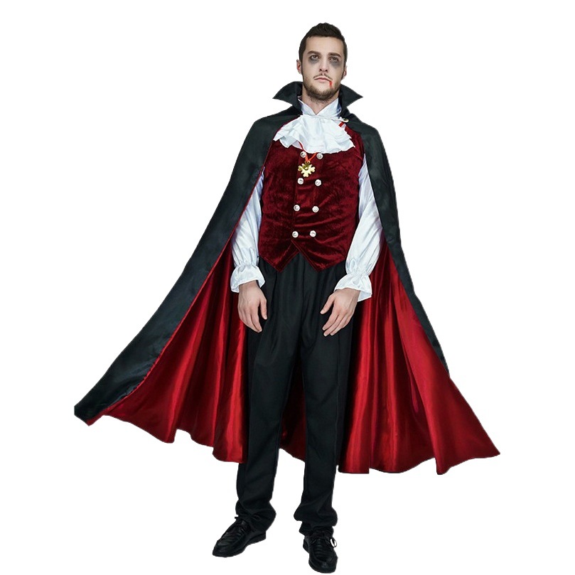Halloween vampiro ropa de los hombres terror vampiro papel juego Halloween traje fiesta Carnaval
