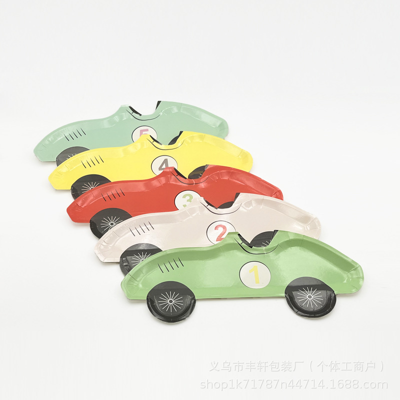 Transfronterizos spot desechable bandeja de papel de automóvil digital bandeja de fiesta de cumpleaños de niños bandeja de fruta bandeja de pastel