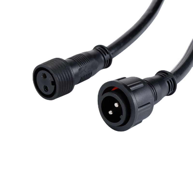 供应款 防水公母头连接器 2芯隧道灯led养殖场照明防水线快速插头