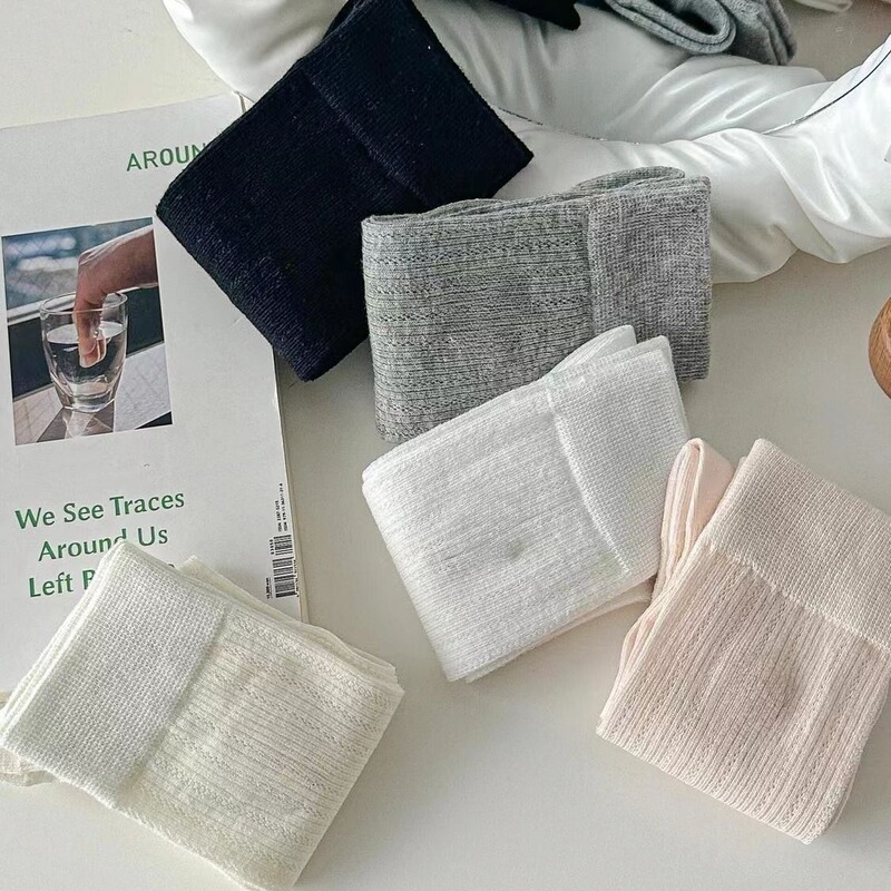 バレエの白い靴下の女性の夏の薄いタイプの中筒のメッシュの通気性jkの靴下のクリーム系の甘い少女の靴下|undefined