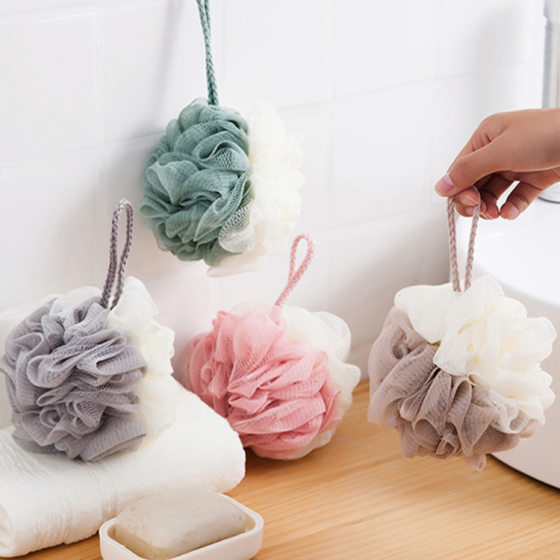 Large bath ball color matching bath flower soft bath artifact foaming net double color bath flower bath towel bath ball