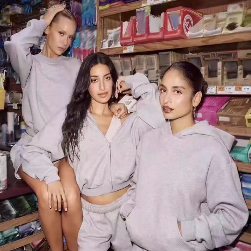 Skims Sweatshirt and Sweatpants Cotton Fleece Series Kangaroo Pocket Casual Hooded Set Custom Order Starting from One Piece Skims Sweatshirt and Sweatpants Cotton Fleece Series Kangaroo Pocket Casual Hooded Set Custom Order Starting from One Piece