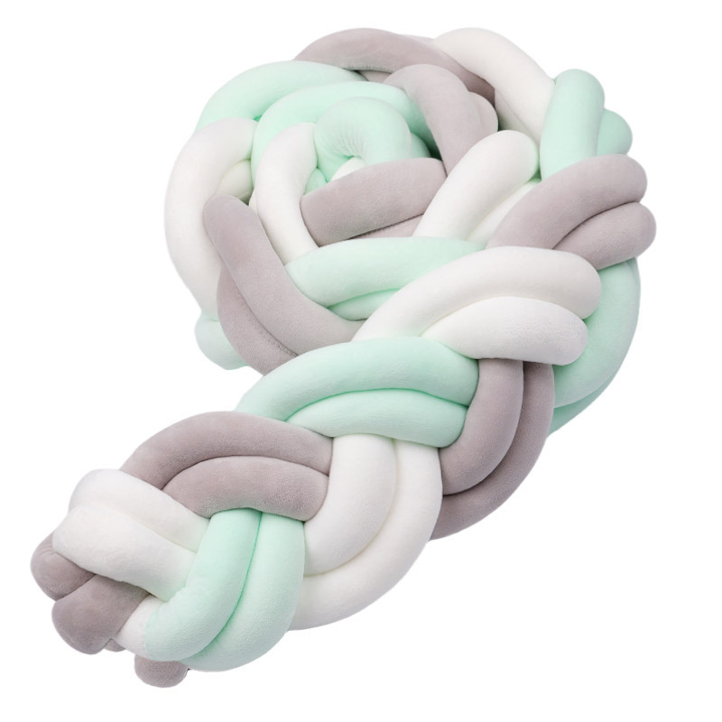 Cama de bebé tela cama cerca bolsa suave seis hebras trenzadas alta trenzada antichoque barrera de bebé grado madre