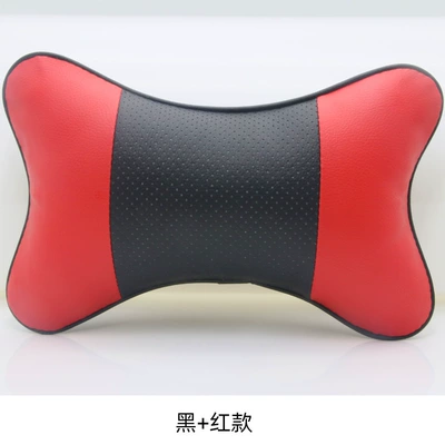 Headrest seat straps pillow car - 1-red-perforated-leather-headrest