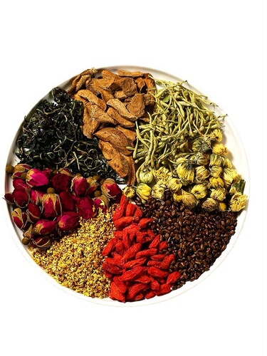 Chrysanthemum and Cassia Tea, Silver Flower and Burdock Tea, Goji Berry and Osmanthus Tea, Manufacturer's One-Piece Substitutes for Night Recovery Tea