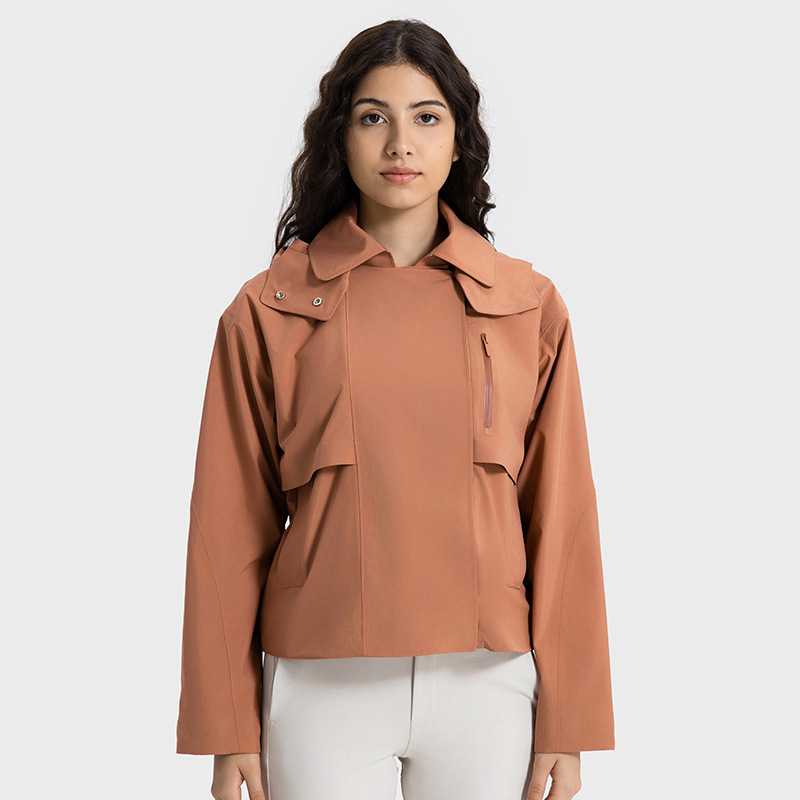 América de otoño y invierno abrigo deportivo a prueba de viento, impermeable, transpirable, cálido, desmontable con capuchón al aire libre, abrigo corto