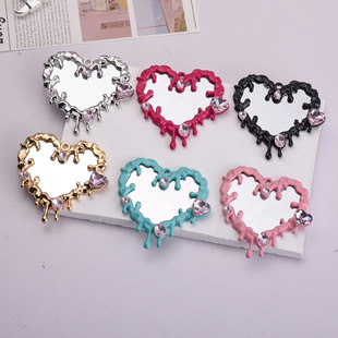 Y2K Sexy Style Cross-Border Zinc Alloy Liquid Water Drop Shape Heart Pendant DIY Necklace Bag Hanging Keychain Accessories