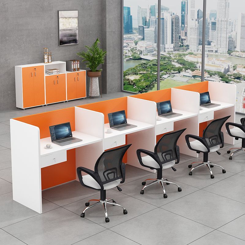 zsr職員辦公桌電銷卡位簡約辦公室桌椅組合銷售工位員工屏風小卡