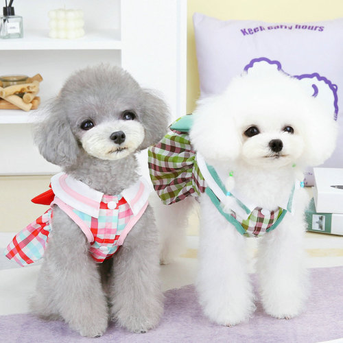 Pet Cute Clothes  New Spring Summer Teddy and Bichon Frise Fashion Casual Universal Bow Tie Harness Skirt