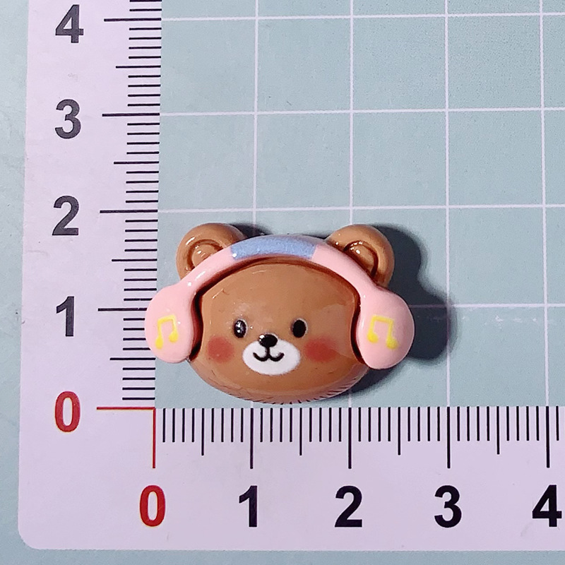 Hermoso instrumento musical accesorios de resina de oso DIY accesorios de cabello a mano clipes de cabello taza de agua pegamento de crema caja de teléfono móvil agujero agujero zapatos