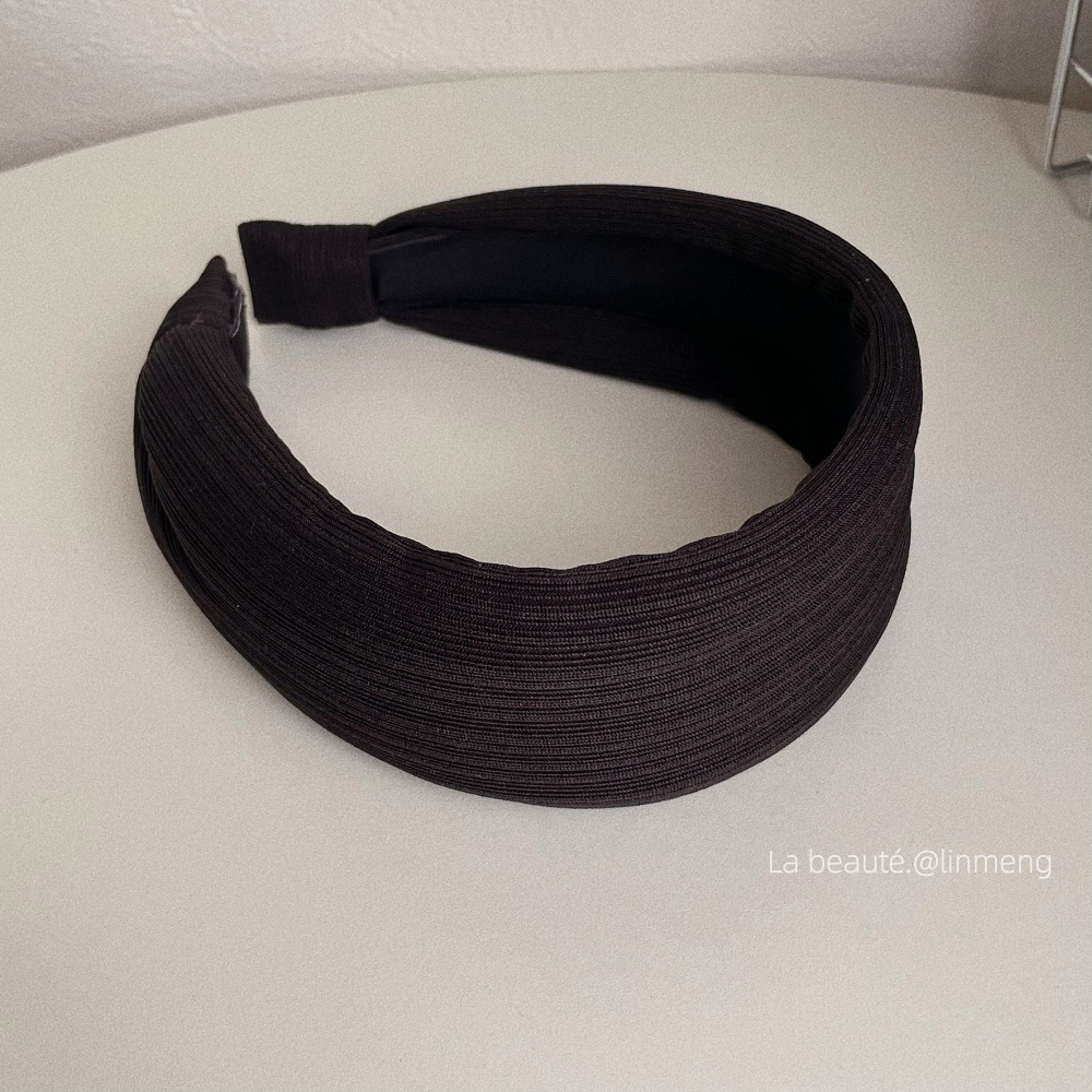 Diadema superior de cráneo alto Diadema de fragancia pequeña negra de alta calidad Diadema de estilo perla coreana arco simple cueva para el cabello accesorios para el cabello femenino