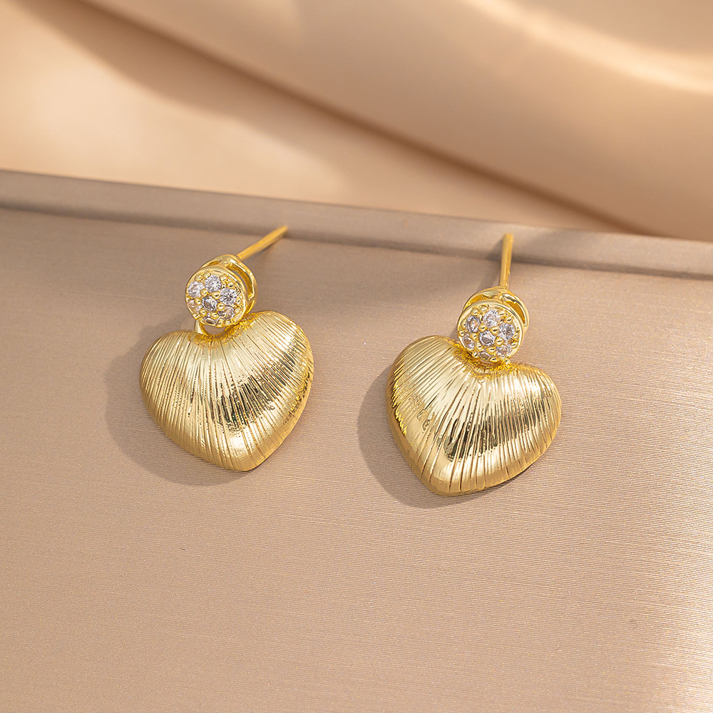 12g Weight Copper Ear Needle Material Drop Earrings, Ear Studs Classification 1 Pair Quantity Daily, Street Occasion Copper Material Geometric, Four Leaf Clover Pattern Women's Gender Plating Design Vintage Style, Simple Style Style 1 Pair Vintage Style Simple Style Geometric Four Leaf Clover Plating Copper Drop Earrings Ear Studs 3