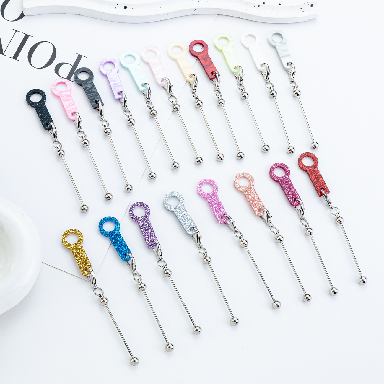 Punto DIY con cuentas de acrílico colgante de pajita para taza de agua de 8mm-10mm accesorios de pajita decoración al por mayor