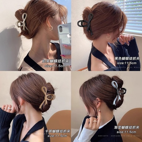 Butterfly knot minimalist large disc hair clip for women, back of the head hair clip, temperament shark clip, Korean style
