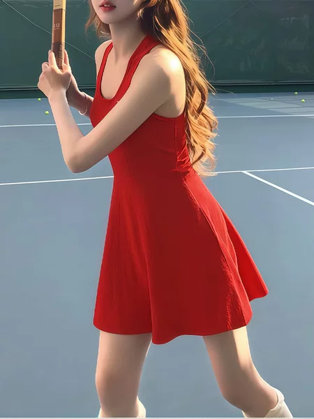 Cross-border sleeveless tank top tennis dress, popular slimming summer casual outdoor sports dress, in stock for quick delivery