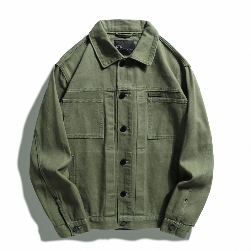 Herrenbekleidung: Angebot an High-Street-Jeansjacken für Männer, trendige Freizeitjacken, lockere und schöne Oberteile im neuen Frühlings- und Herbststil_voghion.com