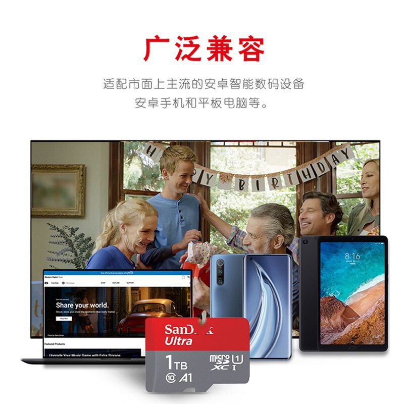 适用闪迪1T内存卡tf卡1TB储存卡micro sd卡1000g高速switch存储卡|undefined