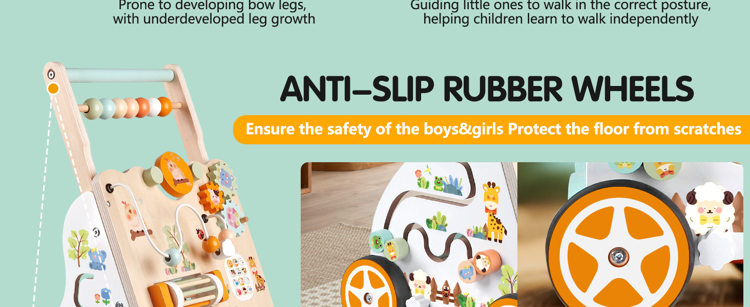 Ahşap Bebek Yürüteç Çocuk Arabası Montessori Yürüme Oyuncağı Unisex Bebek Yürüme Oyuncağı