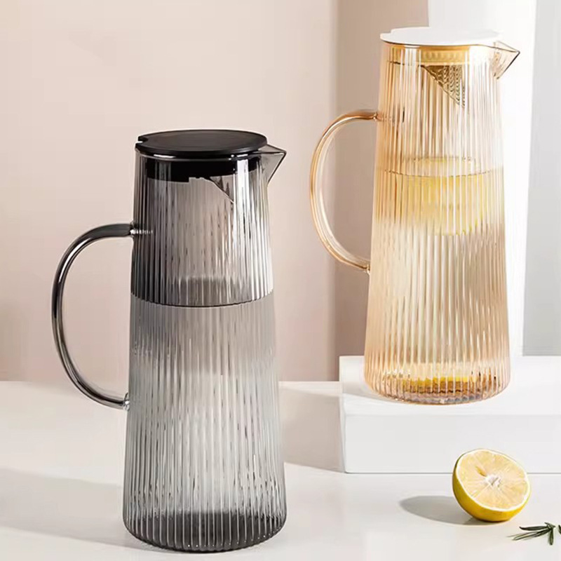 Fábrica al por mayor de alta borosilicona vidrio fría tetera de agua fría moderna simple doméstica de gran capacidad bebida fría tetera de agua fría