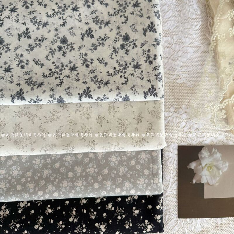 Cotton 40-Count Digital Printed Fabric Korean Style Retro Floral Floral Cloth Women's Clothing Children's Clothing Family Clothing Home Clothing DIY